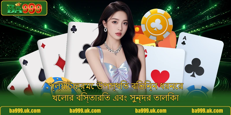 প্ল্যাটফর্মে উপস্থিত বিভিন্ন ধরনের খেলার বিস্তারিত এবং সুন্দর তালিকা